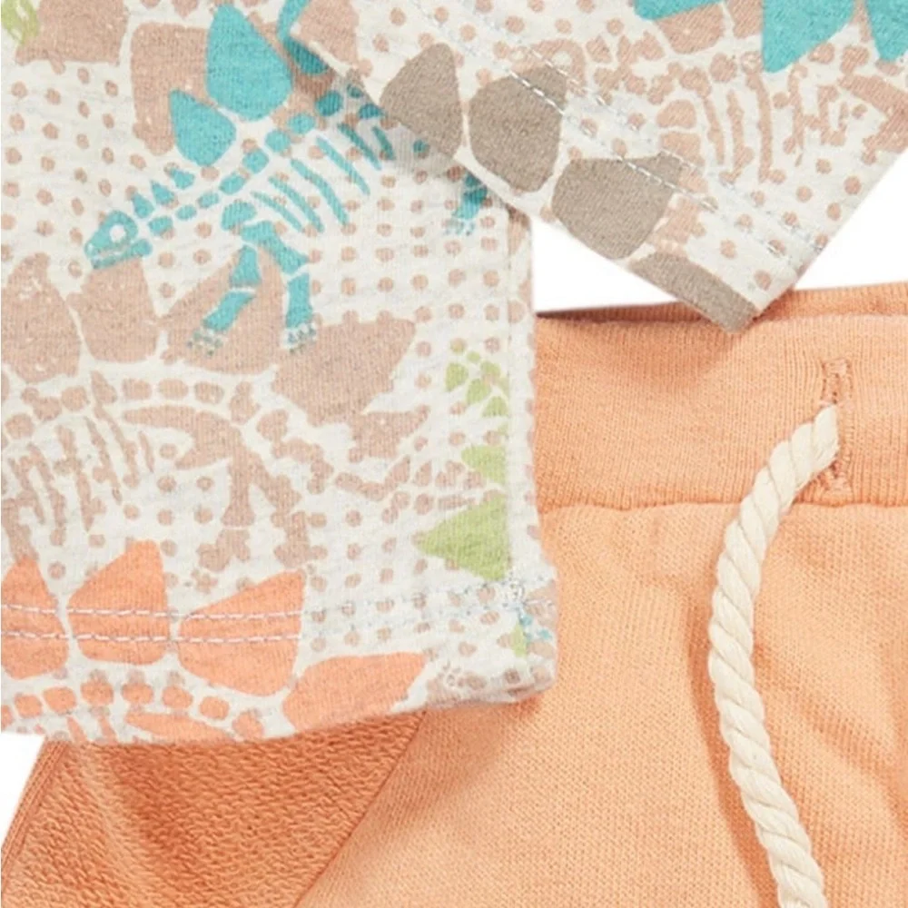 Peek Baby 2-Piece Dinos Print Cotton Top & Pants NWT
